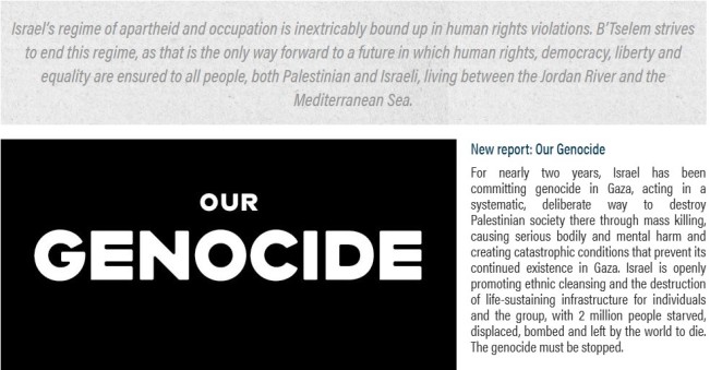 Tangkapan layar laporan organisasi HAM B'Tselem. (btselem.org)